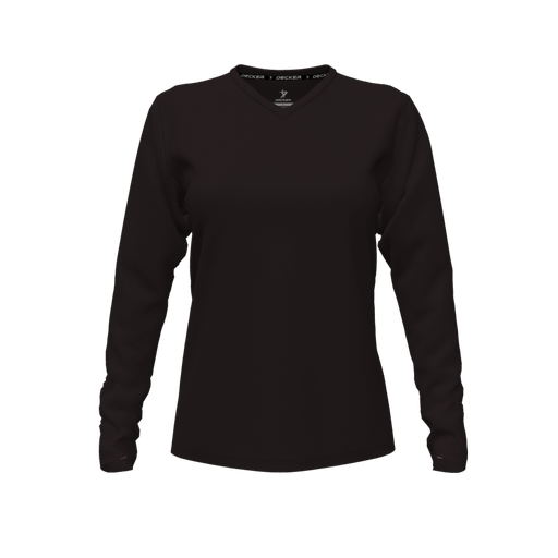 [FTLVPTBK-FYXS] Decker Performance T-Shirt (Female Youth XS, Black, V Neck, None, Long Sleeve)