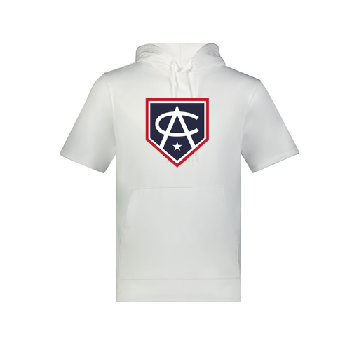 [6871.005.S-LOGO3] Men's Dri Fit Short Sleeve Hoodie (Adult S, White, Logo 3)