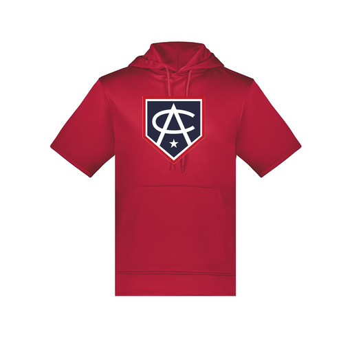 [6871.083.S-LOGO3] Men's Dri Fit Short Sleeve Hoodie (Adult S, Red, Logo 3)