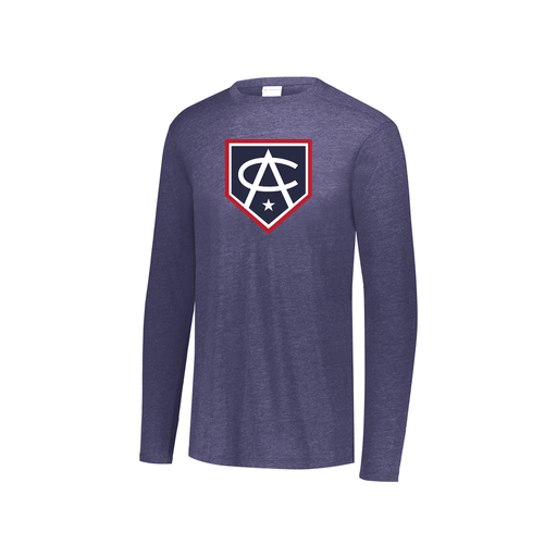 [FTLCUBNV-YS-LOGO3] Decker Youth Tri-Blend T-Shirt - Long Sleeve (Youth S, Navy, Logo 3)