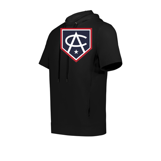 [222605.080.S-LOGO3] YOUTH VENTURA SOFT KNIT SHORT SLEEVE HOODIE (Youth S, Black, Logo 3)