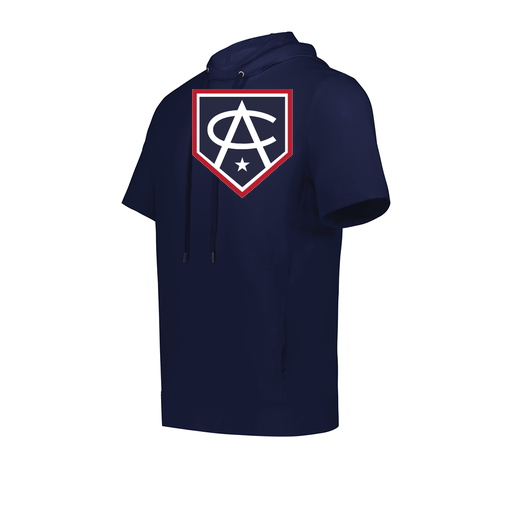 [222605.065.S-LOGO3] YOUTH VENTURA SOFT KNIT SHORT SLEEVE HOODIE (Youth S, Navy, Logo 3)