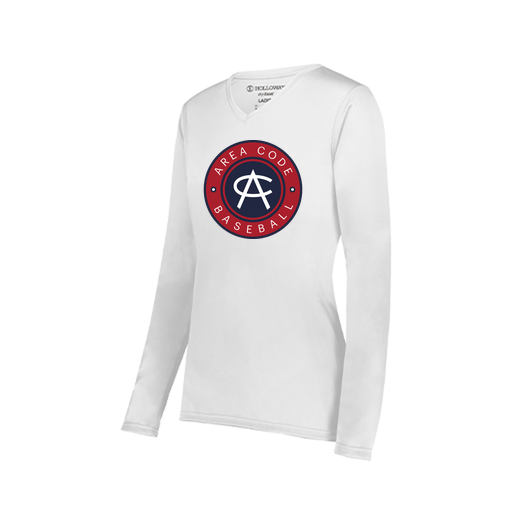 [222824.005.S-LOGO1] Ladies LS Smooth Sport Shirt (Female Adult S, White, Logo 1)
