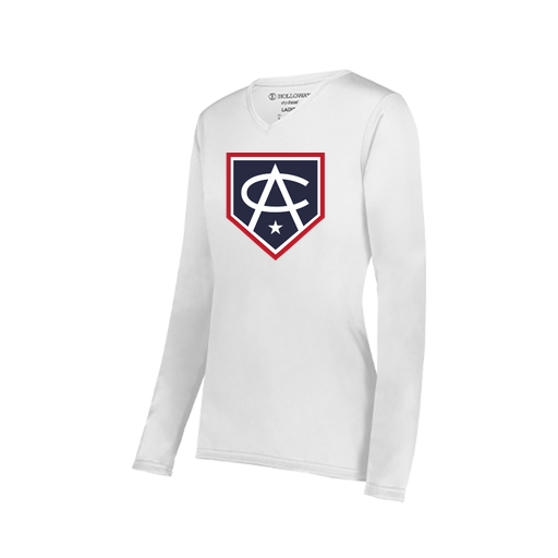 [222824.005.S-LOGO3] Ladies LS Smooth Sport Shirt (Female Adult S, White, Logo 3)